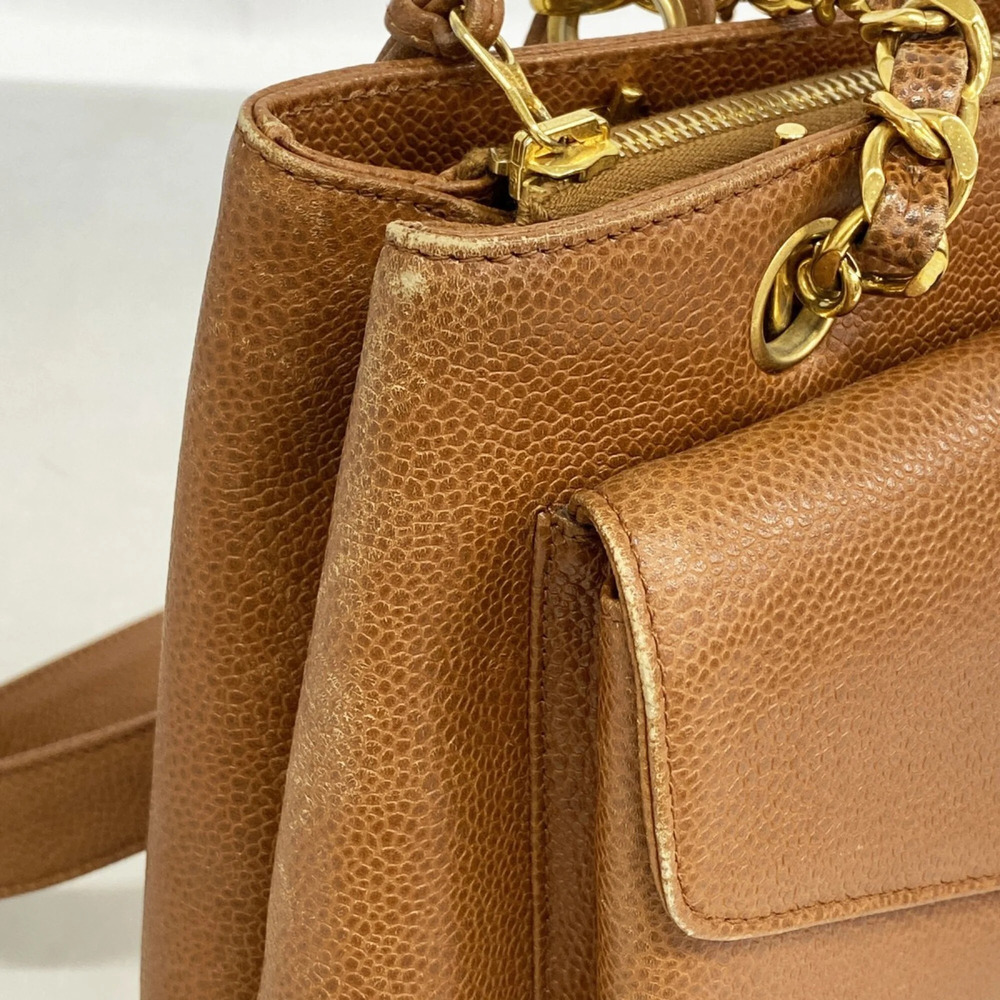 CHANEL Brown Caviar Leather Tote Bag - Picture 7 of 11